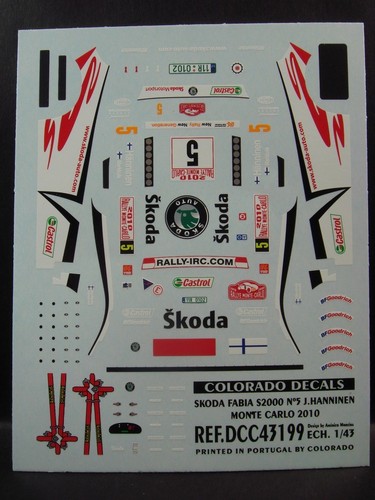 Decals skoda fabia s2000 - 1/43,