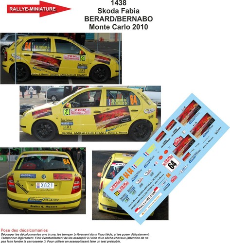 Decals ref 1438 skoda - 1/43,